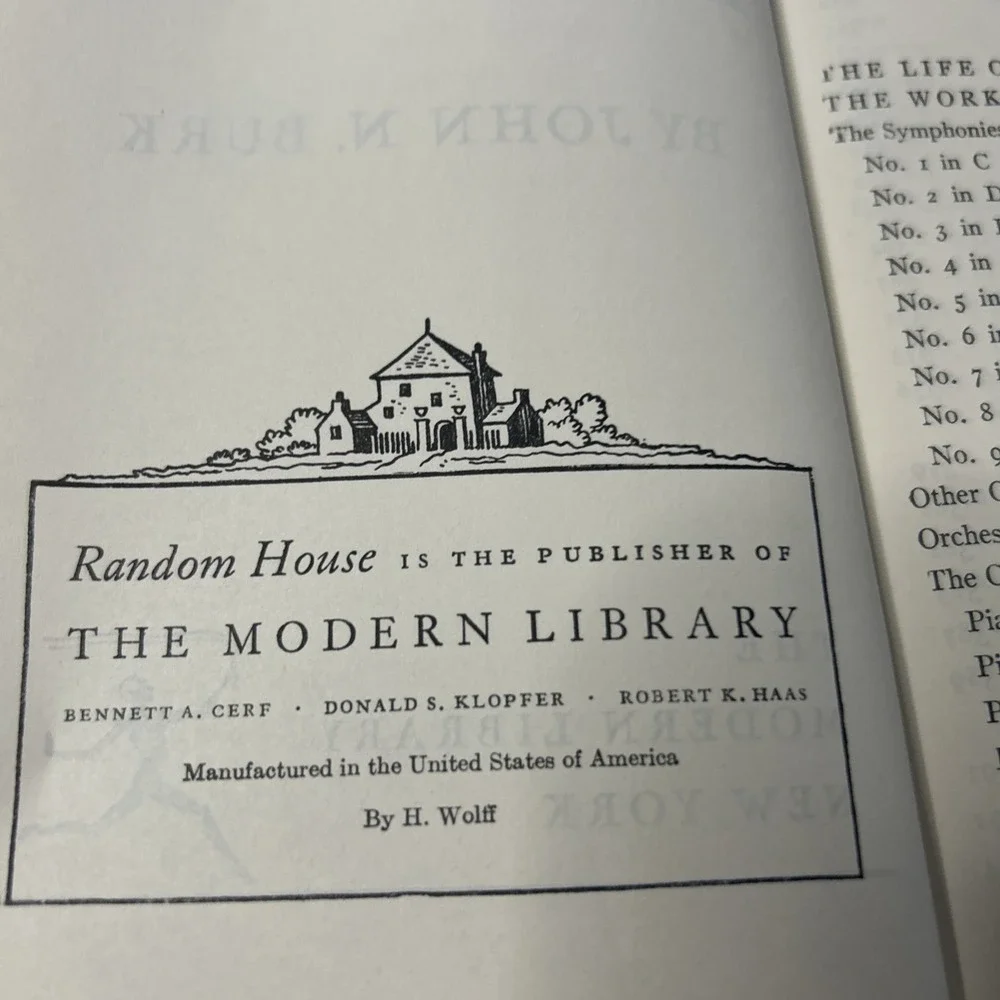 John N. Burk THE LIFE AND WORKS OF BEETHOVEN Modern Library Hardcover 241